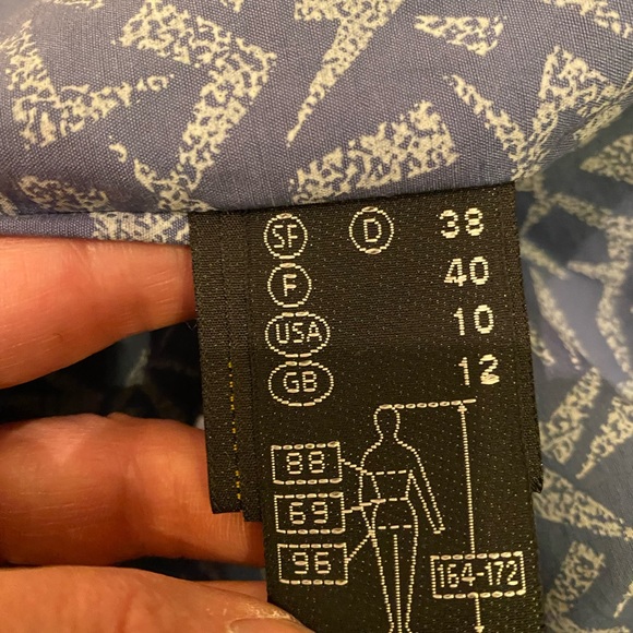 Friitala Womens Blue Suede Cardigan w Blue Leather Trim / Size 10 - Picture 16 of 16